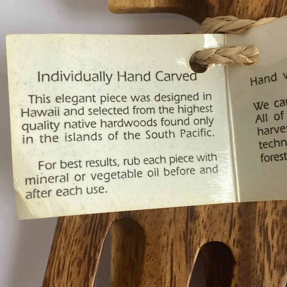 Island Woods Hardwoods of the South Pacific Hand-Carved Hardwood Salad Claws NEW